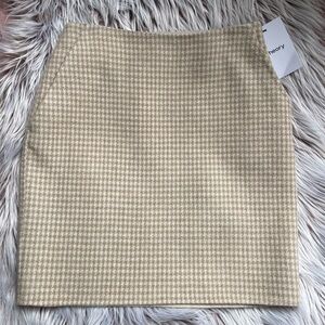 NWT Theory Wool & Cashmere Beige Houndstooth Mini Skirt
